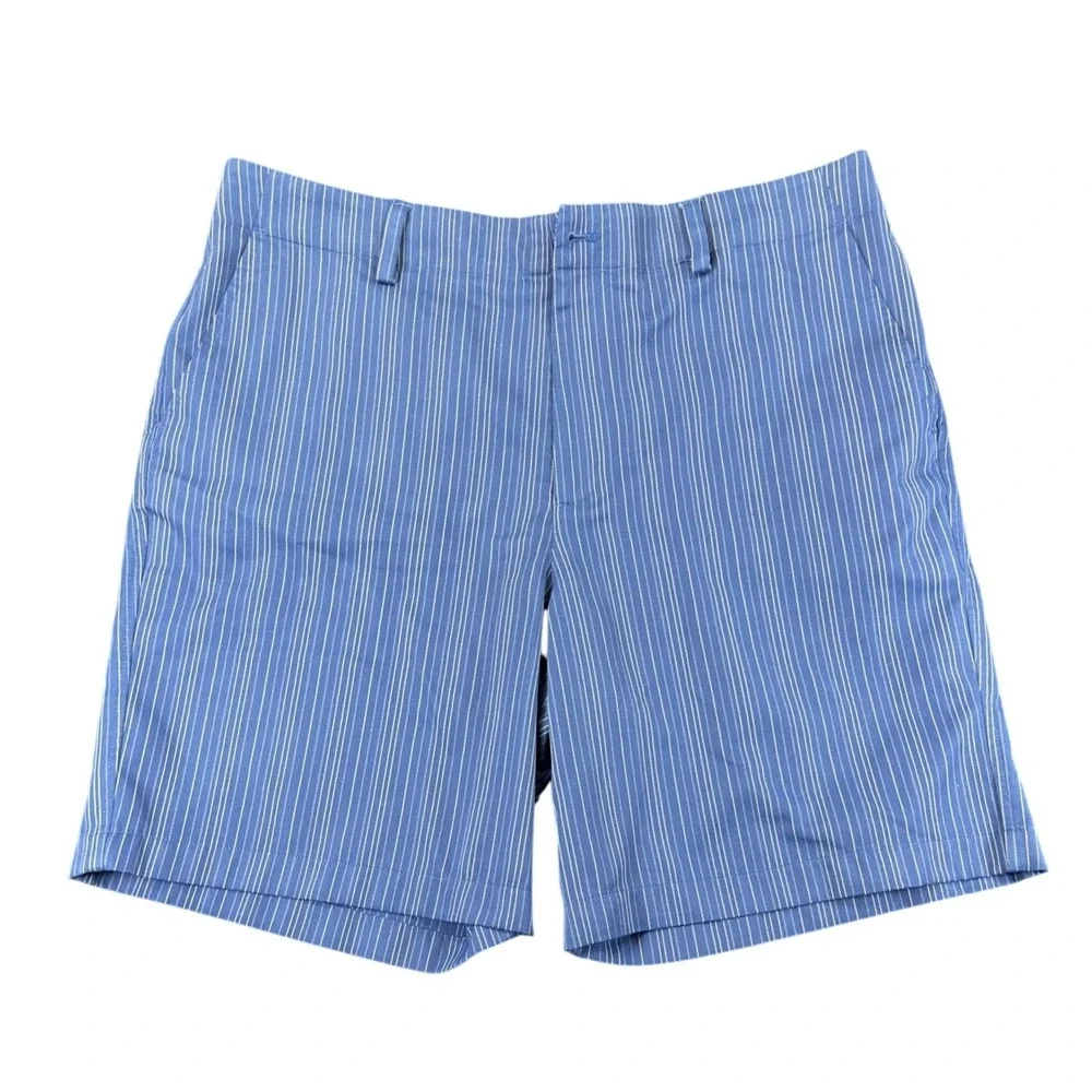 Under Armour Performance Pinstripe Golf Shorts Blue Mens 38 Athletic Summer READ